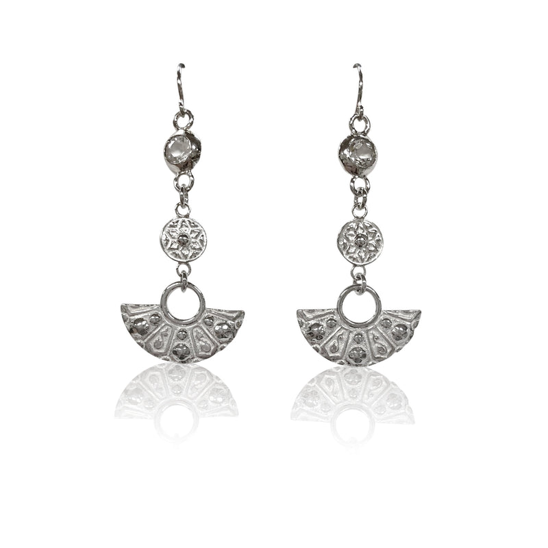 Charlotte chandelier earrings in Sparkling white